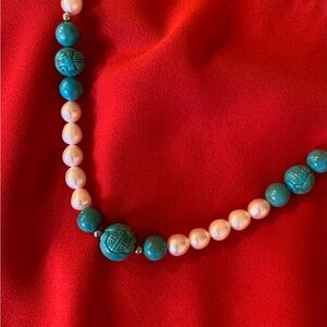 Turquoise and Pearl Necklace